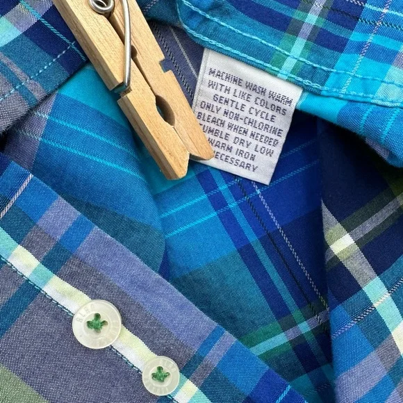 Alan Flusser Shirt Mens L Large Blue Plaid Button Down Long Sleeve Flip Cuff - Picture 5 of 11